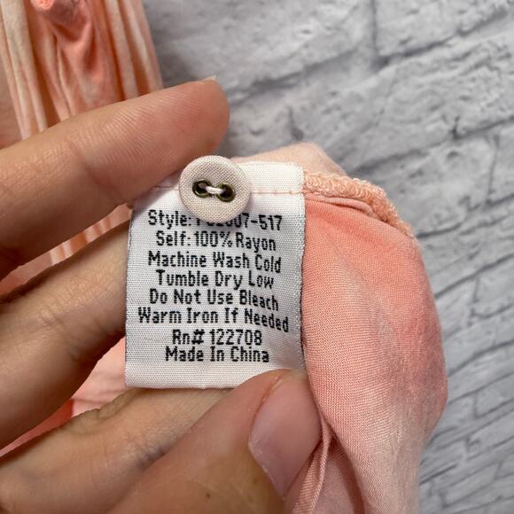 Johnny Was Boho Tunic Sleeveless Shirt Coral Pink Tie Dye Size M Mini Dress - Picture 6 of 6